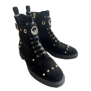 Fendi Velvet Combat boots
